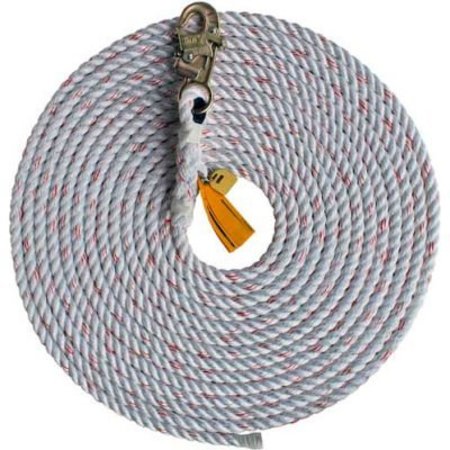 3M DBI-SALA Rope Lifeline with Snap Hook, 30 ft, 310 lbs. (141 kg) Weight Capacity 1202754